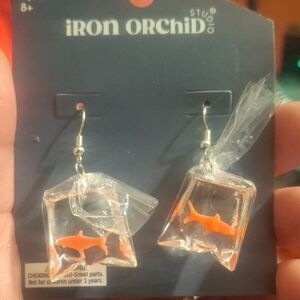 Orange Fish Earrings